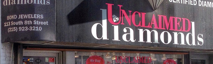 Storefront of Unclaimed Diamonds